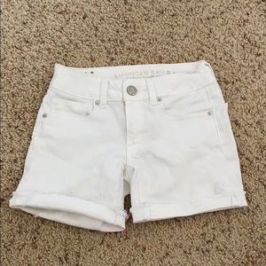 American Eagle white jean shorts